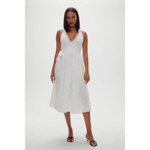 Frankie’s Bikinis x BELLA HADID Fort Worth Fairy Midi Wrap Dress XL White Eyelet